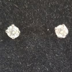 Diamond Earrings Set In 14kt White Gold 