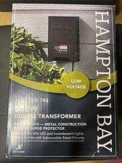 Brand New Hampton Bay Low-Voltage 300-Watt Metal Landscape Lighting Transformer