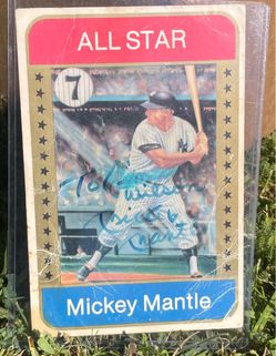 Mickey Mantle Signed All Star Art Card