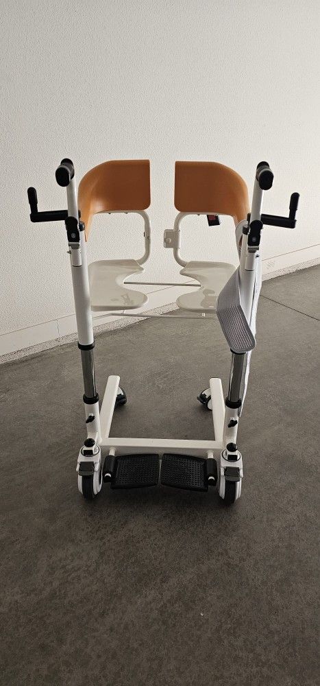 Patient Chair Transferred Lift Wheelchair w/180° Split Seat and Bedpan 440 lb..