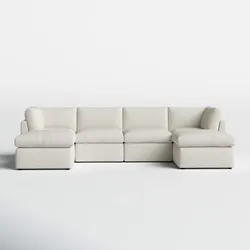 129" Wide Reversible Modular Corner Sectional with Ottoman