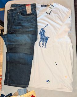 New men outfit with 3XB Polo shirt and 46x34 jeans