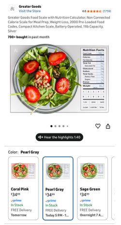 Greater Goods Food Scale with Nutrition Calculator