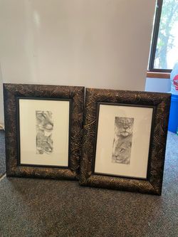Framed Big Cat Art Prints Set of 2