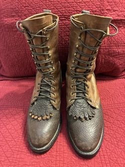 J Chisholm two tone kilt packer boots. Men's size 8 1/2 D