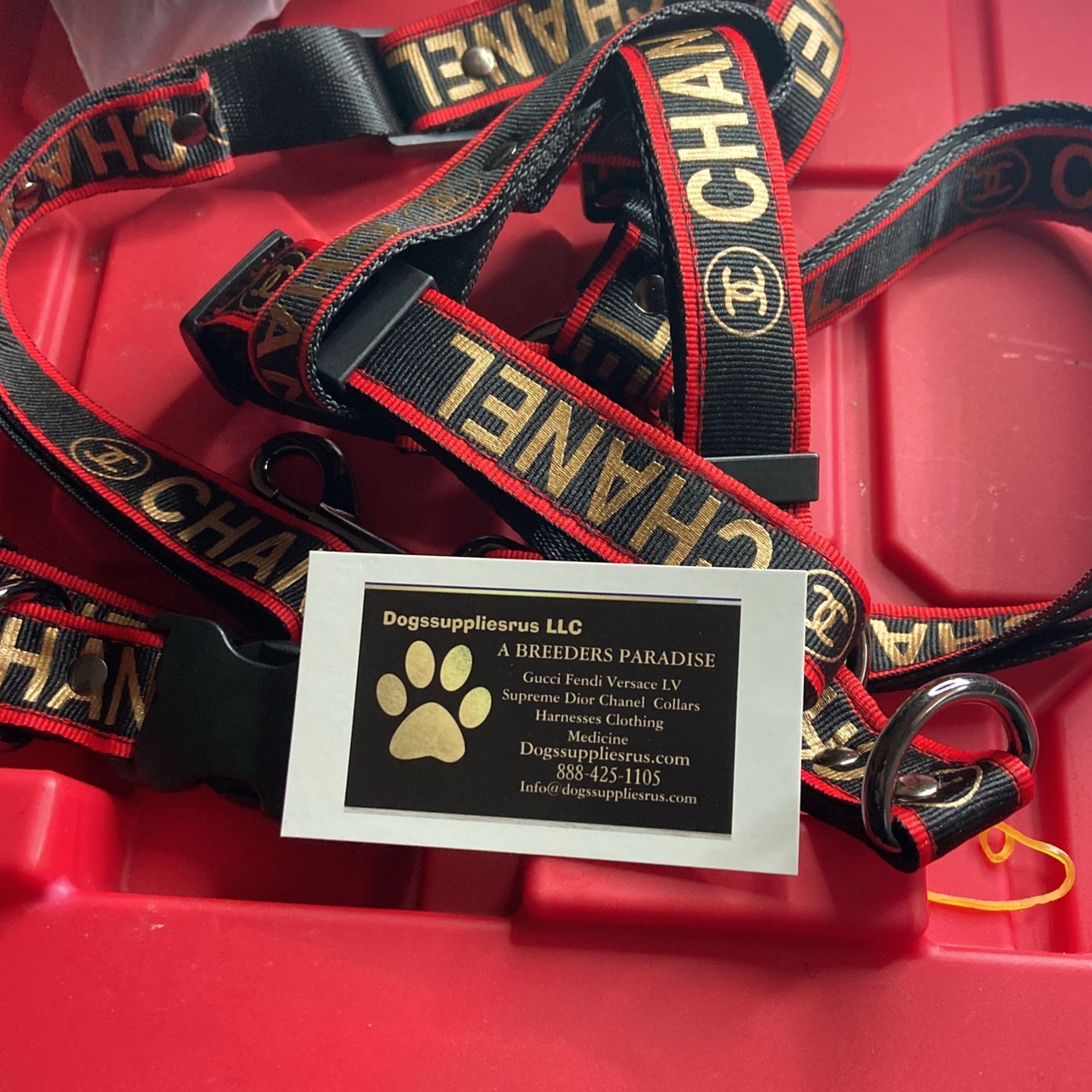 Chanel Dog Harness Collar Leash