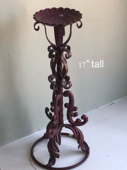 Rustic primitive wrought iron candle stick table base