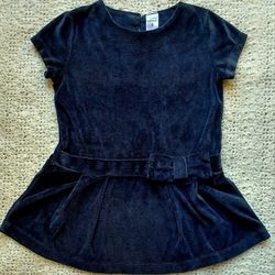 Carter's Velour Dress Size 5T Black (See Also 5T Jacket, 2 LS Tops)