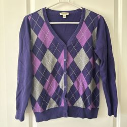 St. John’sBay Purple Cardigan Size XL