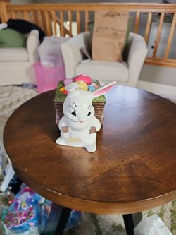 Easter Bunny Pulling Wagon