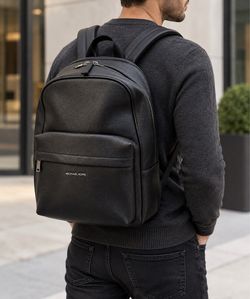Michael Kors Pacey Black Genuine Leather Backpack New