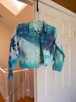 Tie Dyed White Denim Jacket for Children