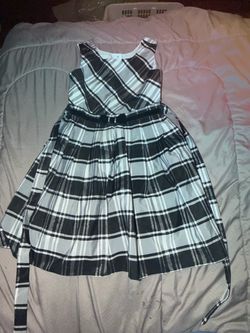 Jona Michelle-Girl's blk/wht/silver sleeveless dress size 7