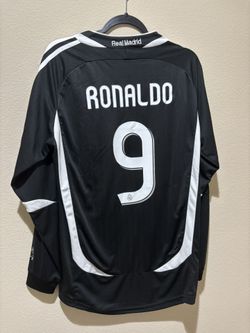 Ronaldo #9 R9 Real Madrid Away Jersey 2006-2007 Long Sleeve Black