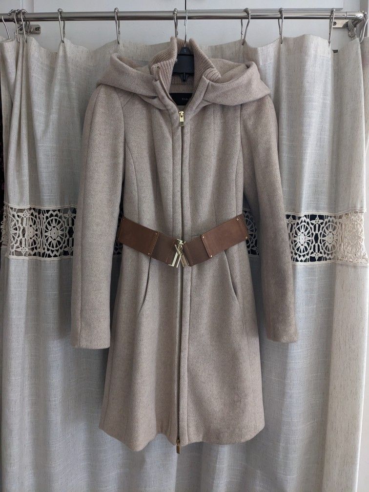Zara Wool Coat with Belt