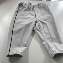 Mizuno Premier Adult X-Large Baseball Pants Short Knickers Pant Gray Black