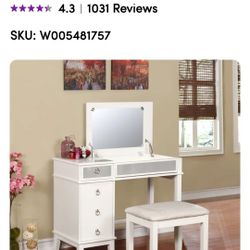 Vanity Desk With Stool