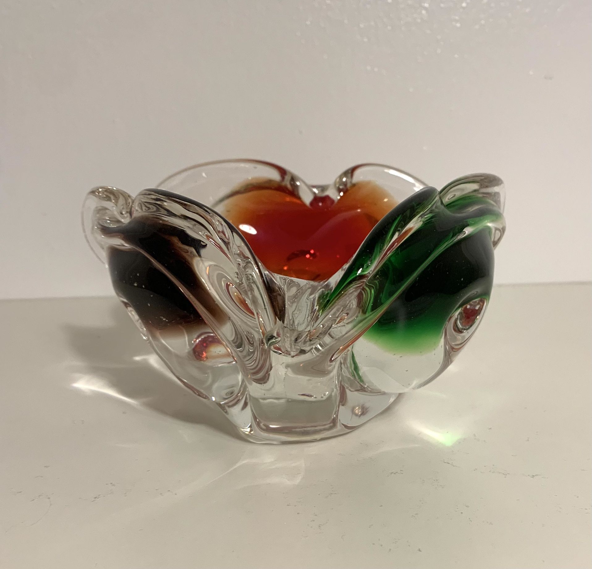 Red Green Purple Glass Bowl