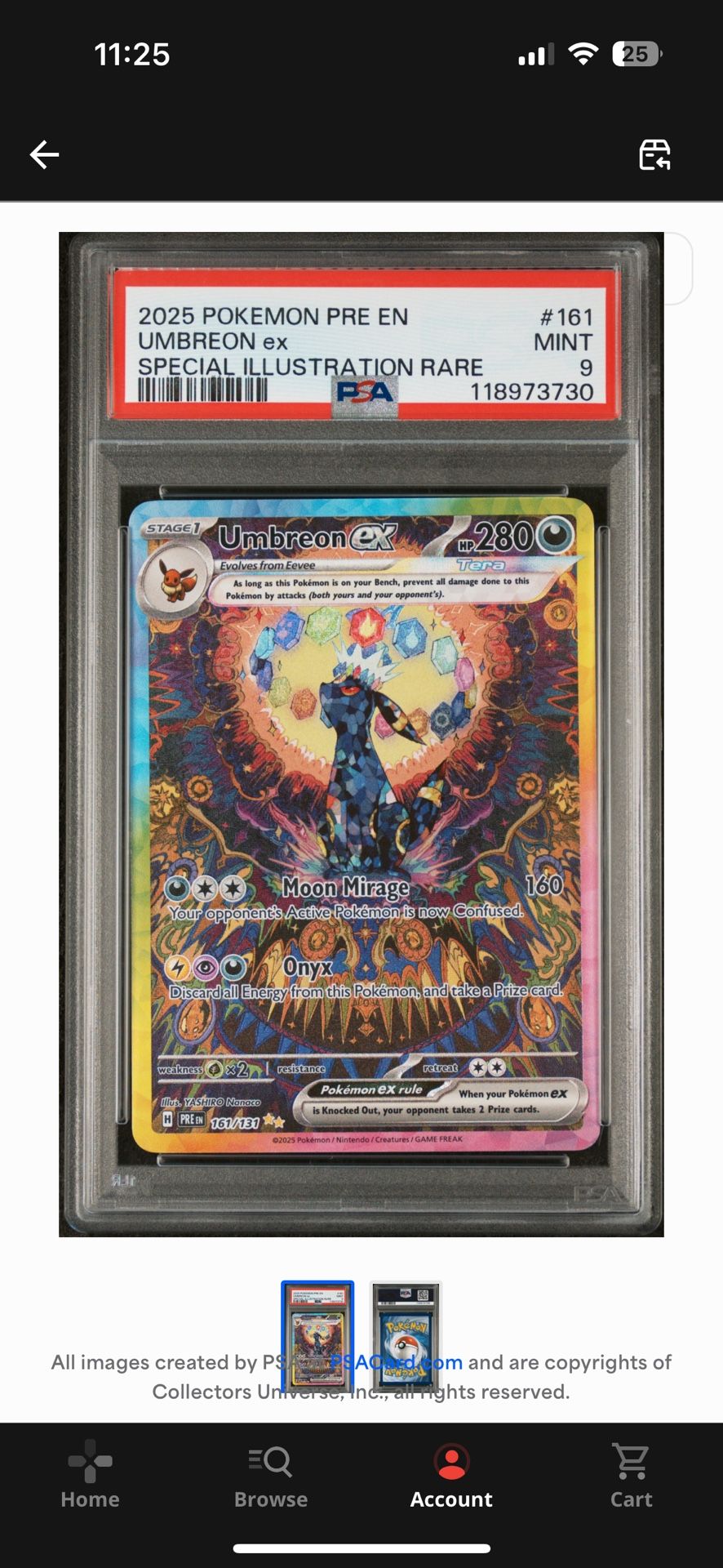 PSA 9 Umbreon ex SIR