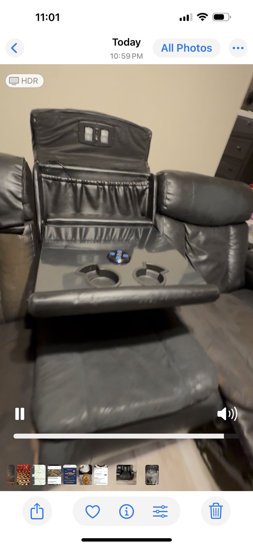 Love Seat And Sofa Recliner, Bluetooth Speakers, USB Charging,light Holders Cup , Center Console