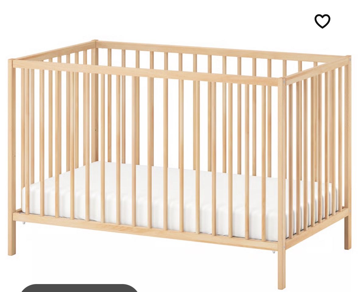 Ikea SNIGLAR crib and Mattress