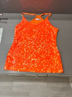 Orange Sequin top