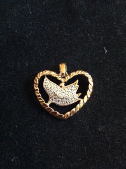 925 Sterling Silver-David Sigal Single Diamond Heart Pendant