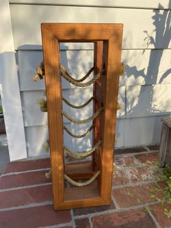 Floor/Countertop Wood/Rope Wine Rack