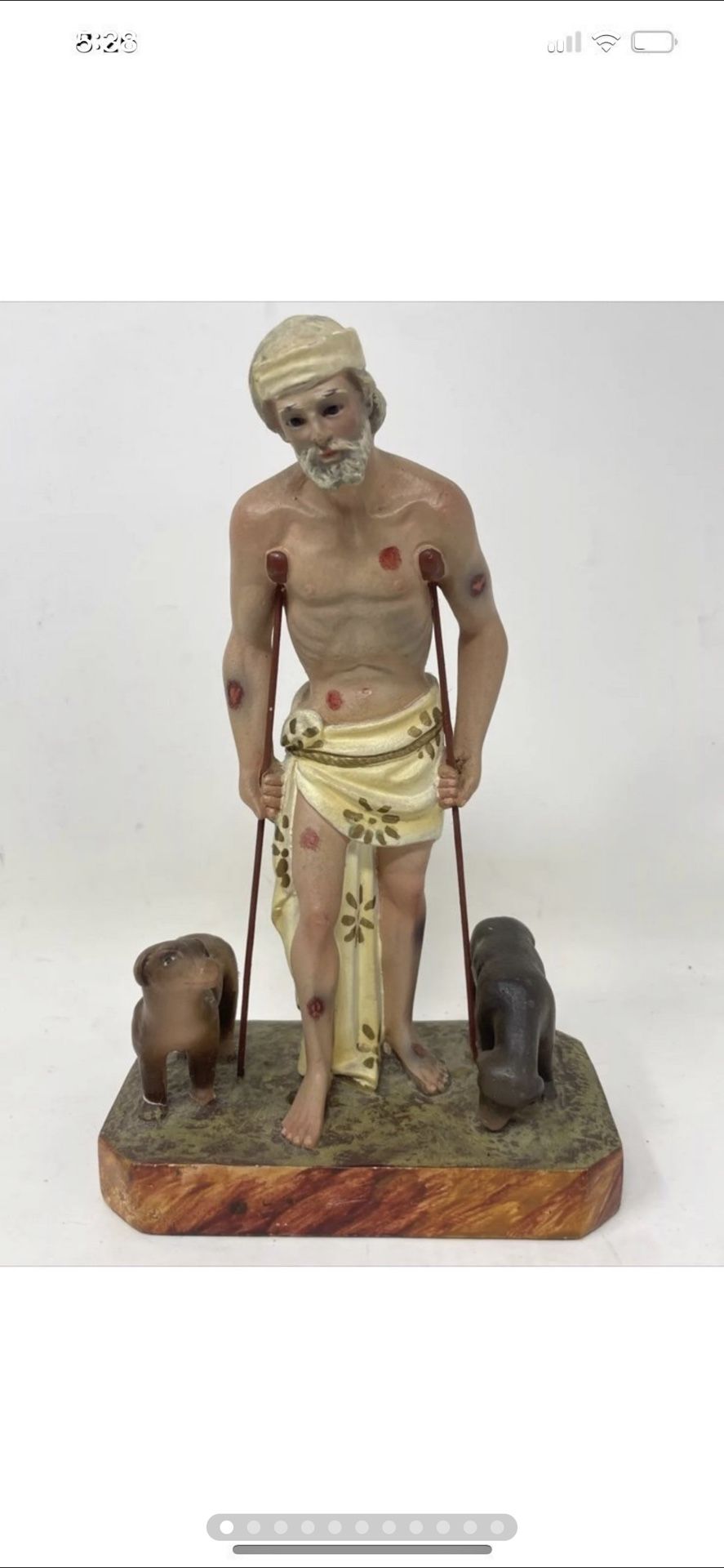 Vintage Dimosa St. Lazarus Religious Figure Saint Lazarus Sculpture 7,5”