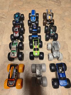 12pc Monster Jam Truck Toy Lot 1/64 Scale - Blue Thunder & Special Editions