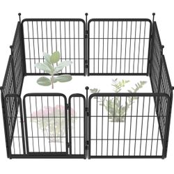 Garden Fence, Decorative Outdoor Dog Fence for Yard, Heavy Duty Metal 