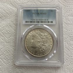 1885 Morgan Silver Dollar. PCGS MS 63