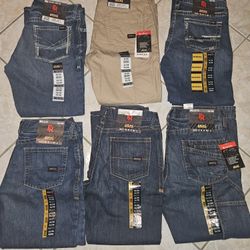 LOT OF 6 BRAND NEW WHITH TAGS ARIAT FR M4 MEN'S WORK PANTS SIZE 34X30 