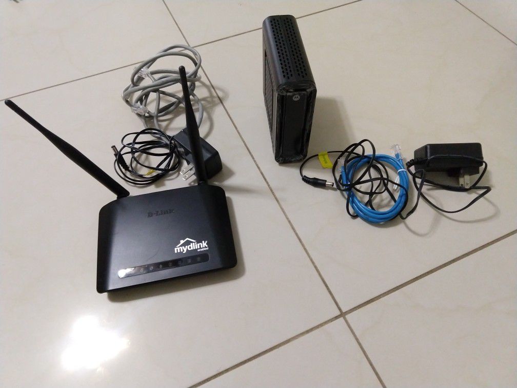 Motorola modem and d link router