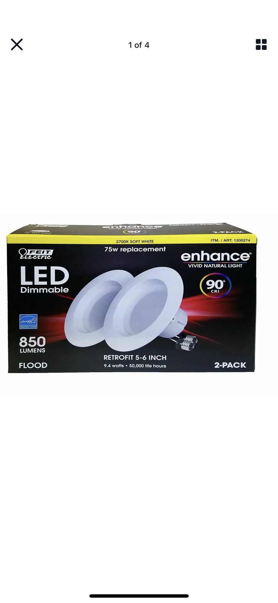 2 Pack Led Dimmable Down Lights