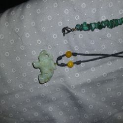 Real Jade Elephant Necklace 