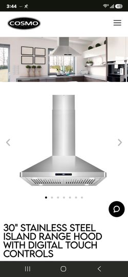 30" Stainless Steel Island Range Hood with Digital Touch Controls