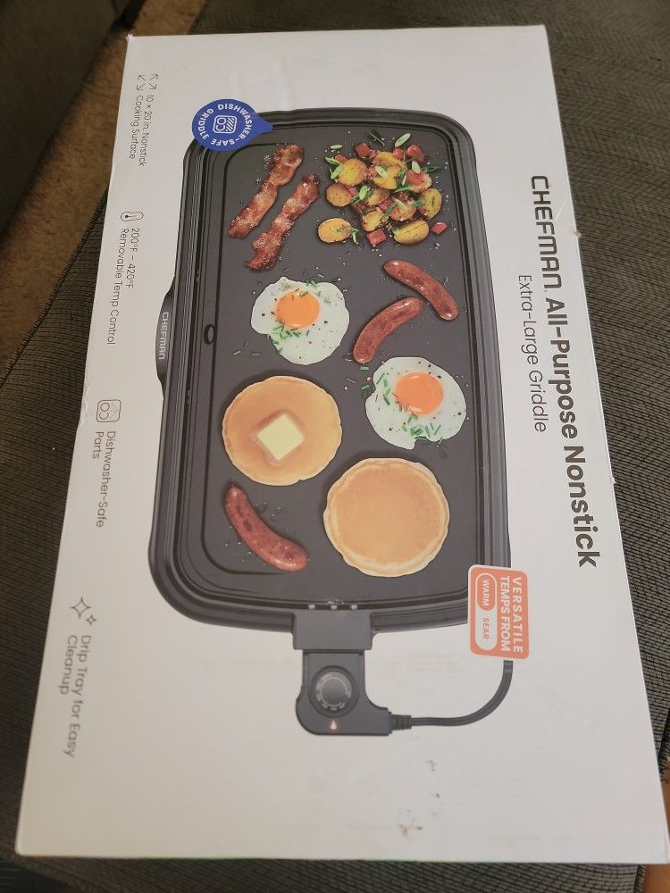 CHEFMAN Exra Large Griddle ...NEW 10"×20"