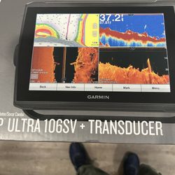 Garmin Echo Map 106SV Fishfinder NEW Nib; Transducer & Live Scan