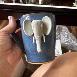 Vintage Elephant Cup Seagrove Nc Pottery