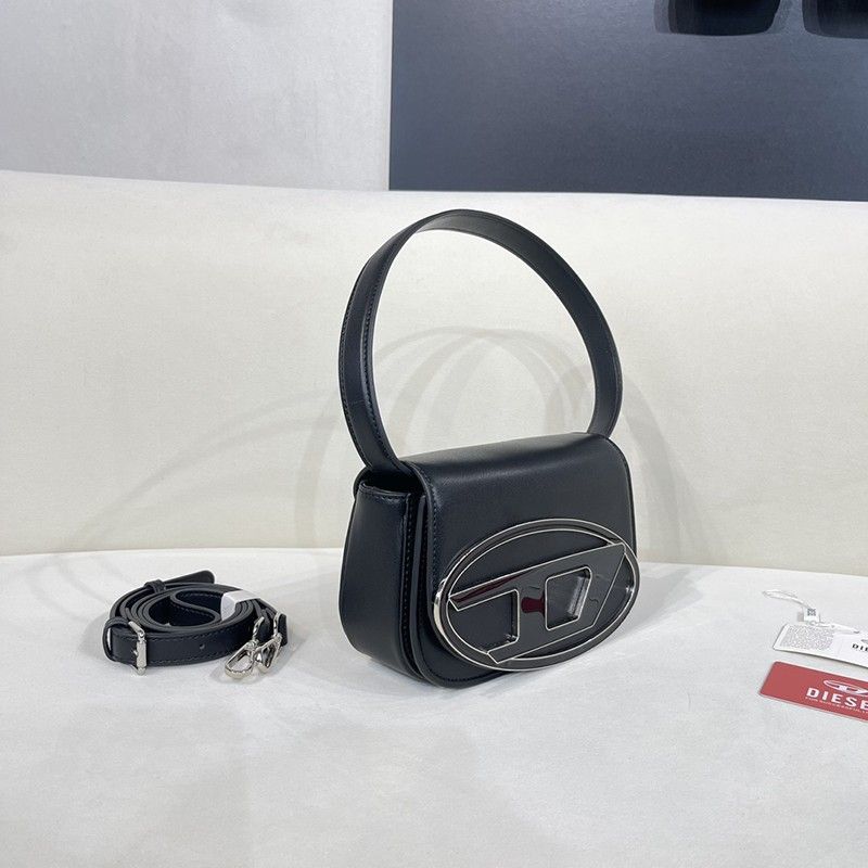 Diesel Black Simple Brand Logo Shoulder Bag