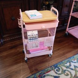 Rolling Metal Cart Pink Girl's Organizer $25 OBO