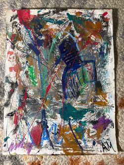 Abstract artwork. For sale. 9” x 12”. Mixed media.