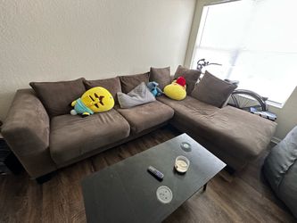 L Shape Olive Green/Grayish Couch