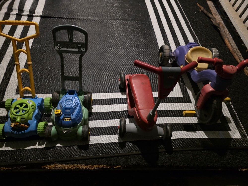 Riding Bikes And Play Lawnmowers