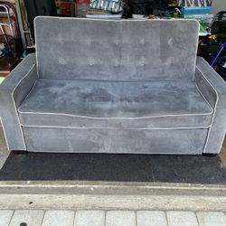 Free Gray Sofa Sleeper Pull-out Couch Queen Bed