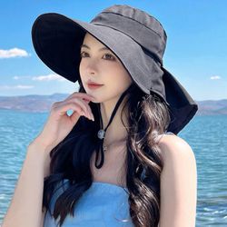 Women's Spring/Summer Outdoor Sun Protection Hat With Large Brim And Shawl *NEW*