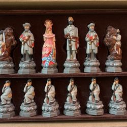 SAC American Civil War Chess Set - Hand Made -Painted  (Studio Anne Carlton) - Very Rare