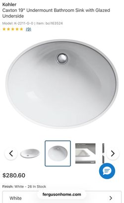 Kohler Caxton undercounter lavatory sinks