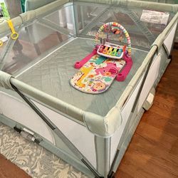 Huge Foldable Playpen For Baby With Free Piano Gym